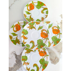 GROOVY Set of 5 60-70s Mikasa Eclipse Everglade 6" Saucer Salad Bread Plates MCM